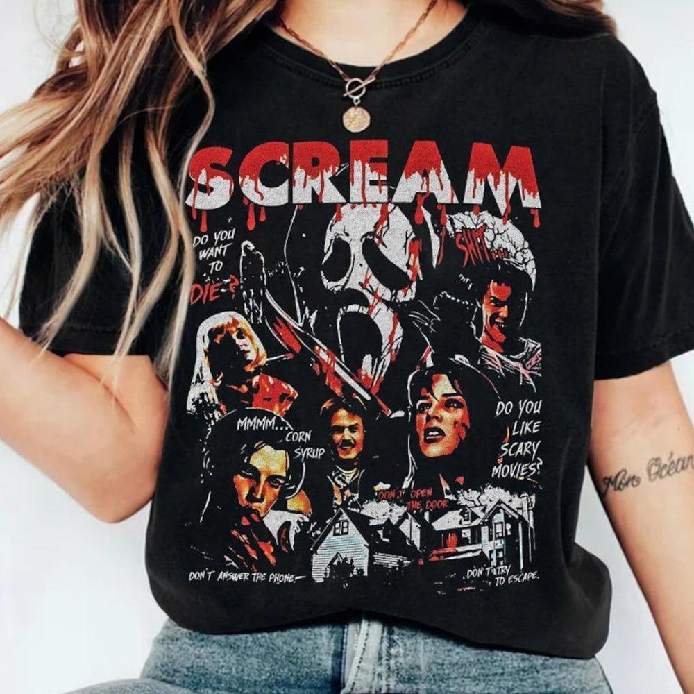 Scream Halloween Shirt Halloween Ghostface T-Shirts Horror Movie